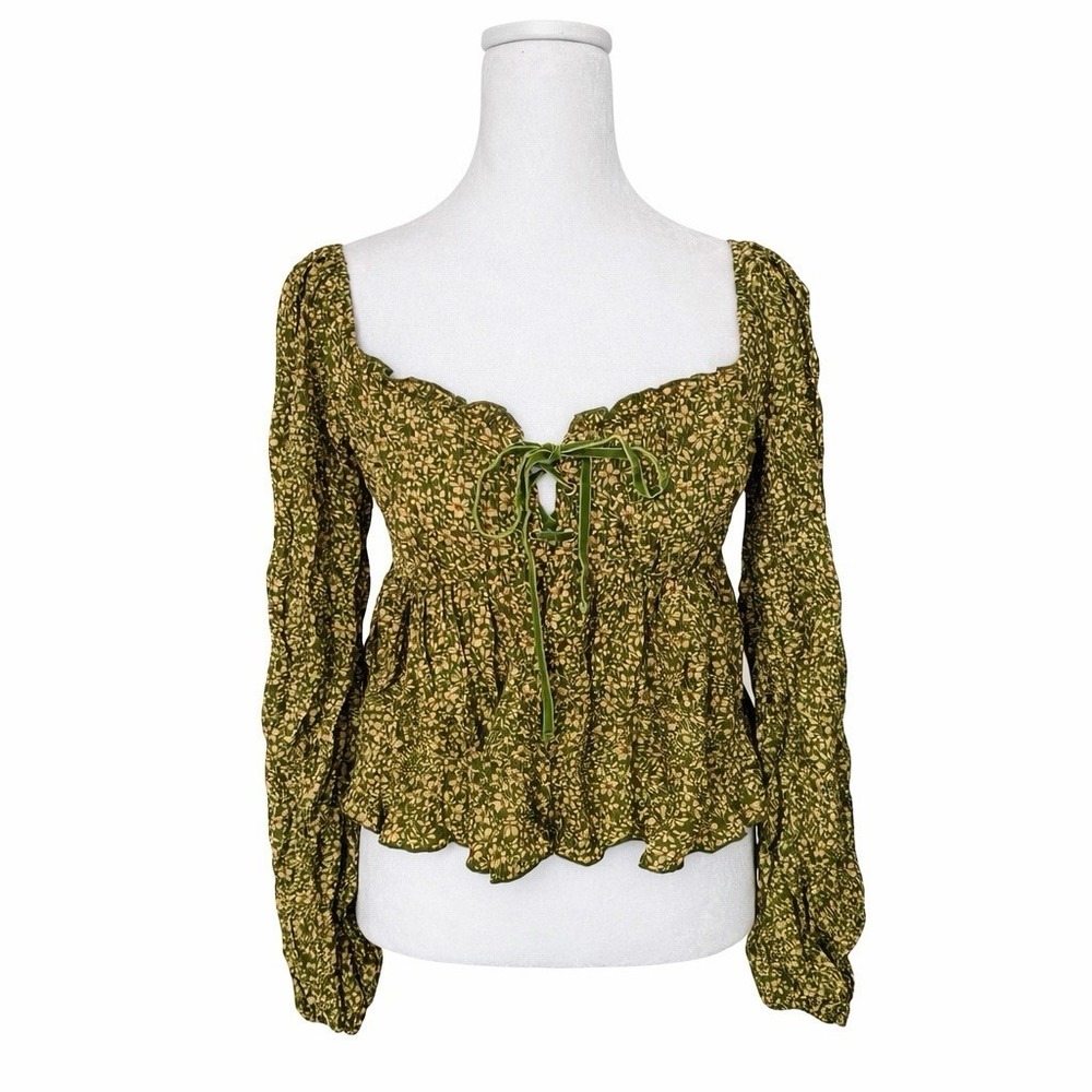NWT Collab Y2K Fairy Grunge Babydoll Peasant Top S Boho Corset Cottage Forest
